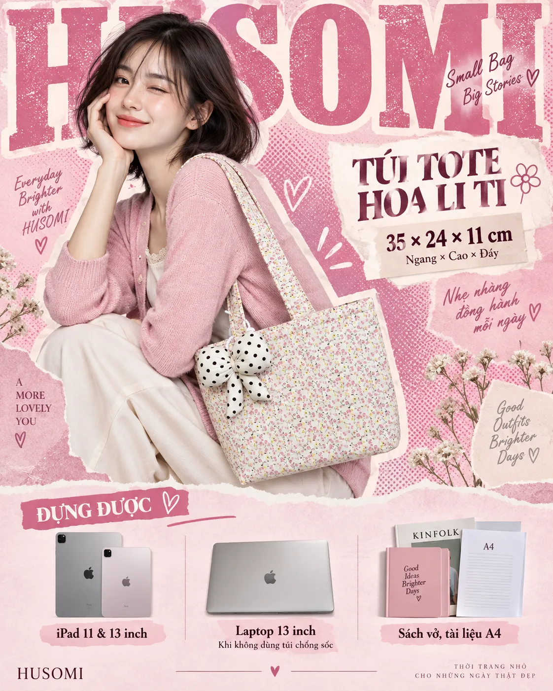 Túi Tote Nữ Hoa Li Ti — ảnh 3