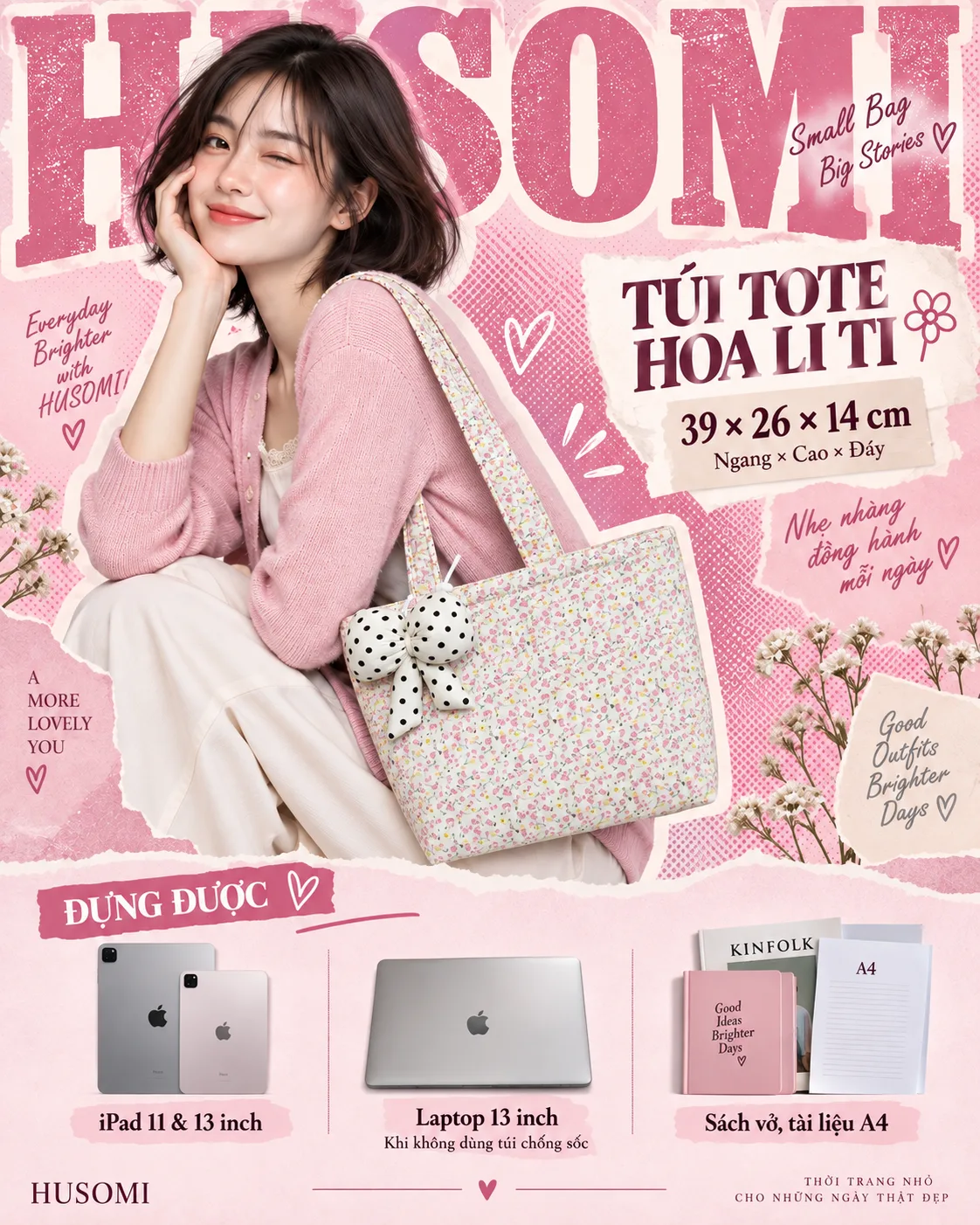 Túi Tote Nữ Hoa Li Ti