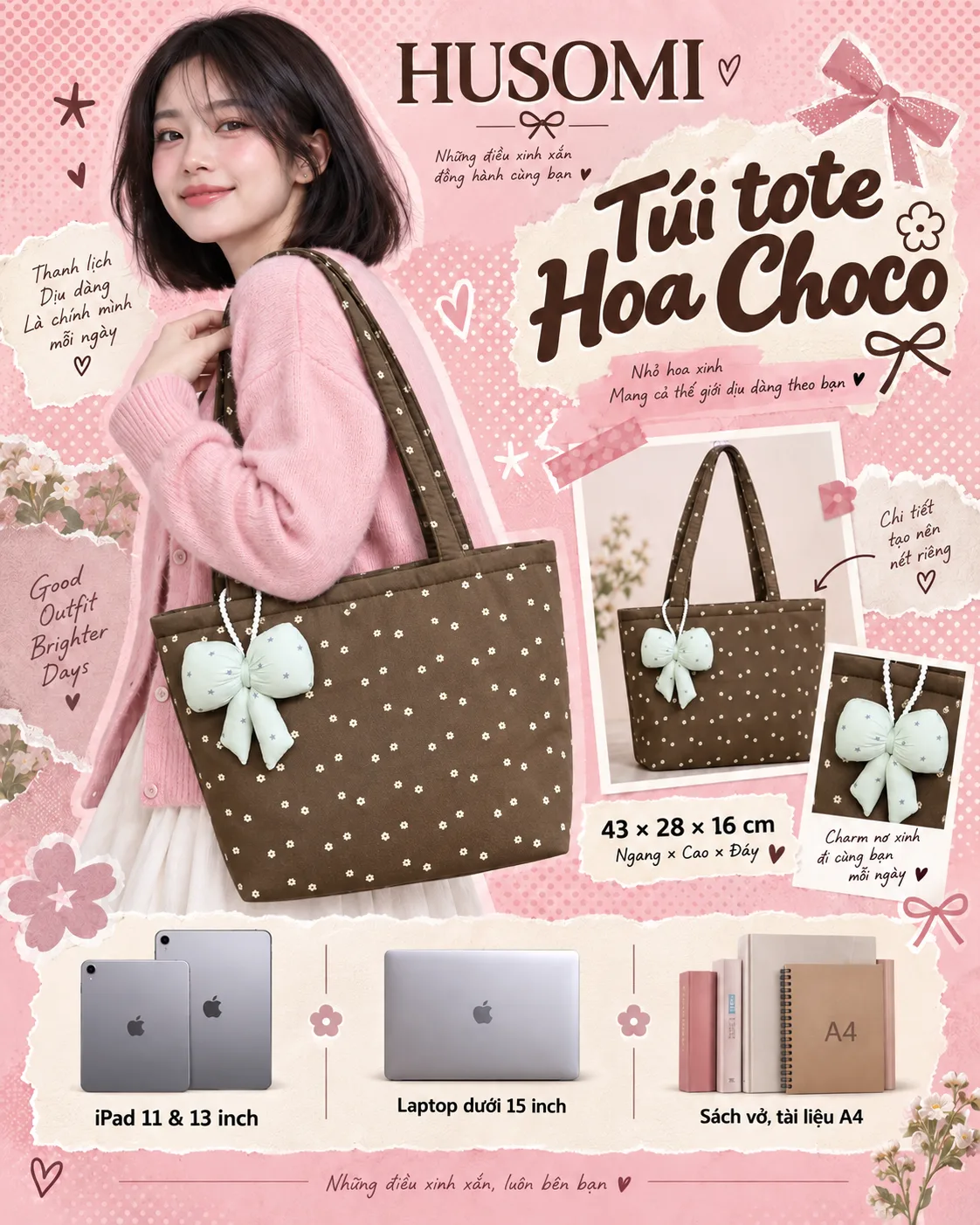 Túi Tote Nữ Hoa Choco — ảnh 3