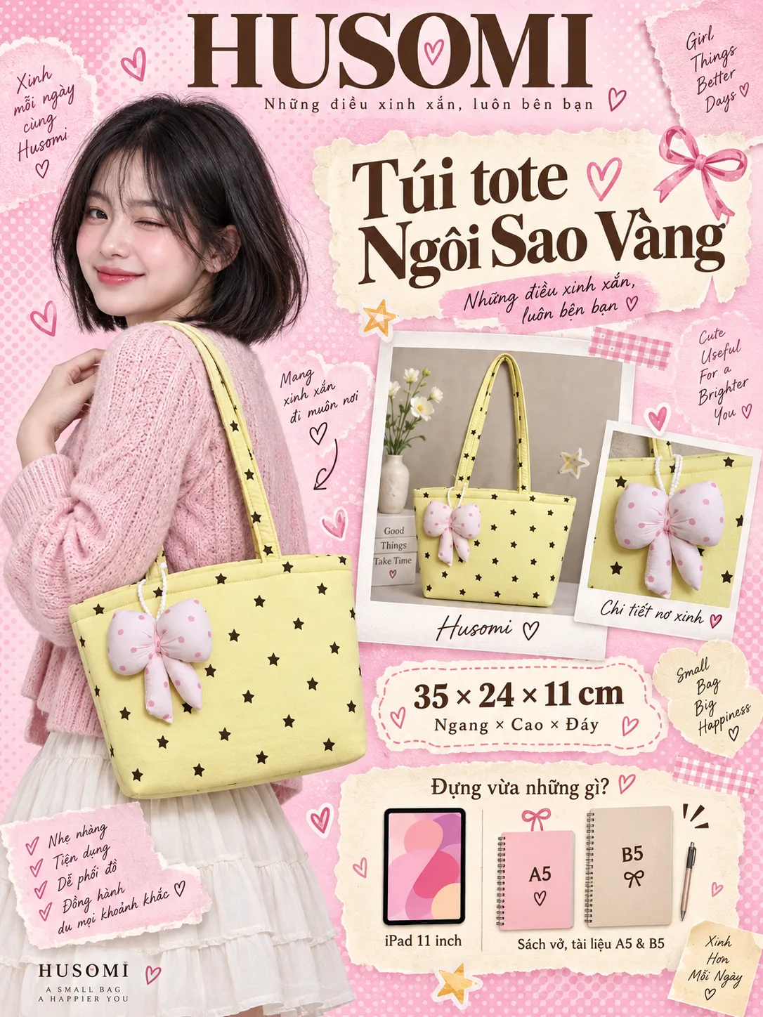 Túi Tote Nữ Ngôi Sao Vàng